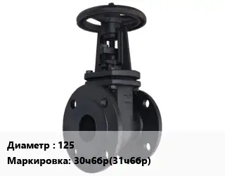 Задвижка чугунная 125 30ч6бр(31ч6бр)